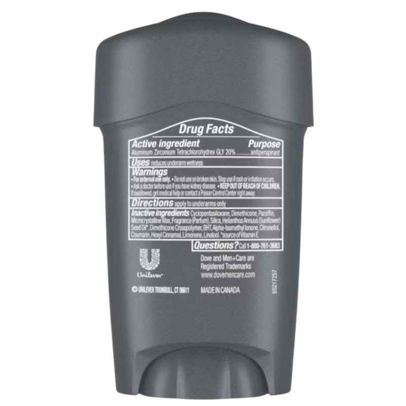 Dove Men + Care Clinical Protection Antiperspirant Deodorant Solid Clean Comfort 1.70 oz (Pack of 5)