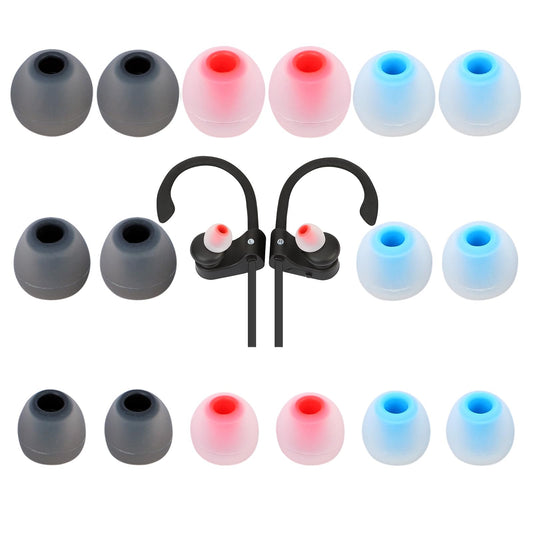 TSZYYM Earbud Tips Soft Anti Slip Washable Reusable Silicone Fit Most In-Ear Earbuds (Inner Hole 3.8mm-5.1mm) 18pcs S M L