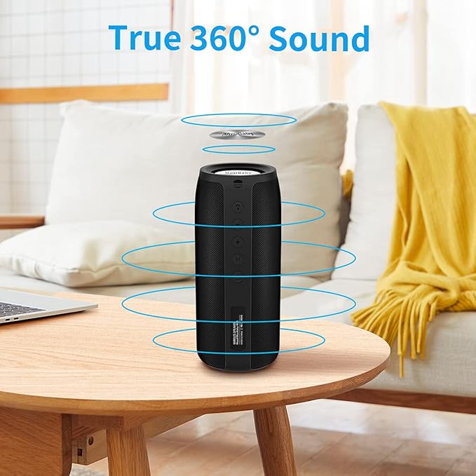 Musibaby Bluetooth Speaker, M88 Speakers,Dual Pairing, Bluetooth 5.3,Loud Stereo Sound,Booming Bass,30H Playtime for Home& Outdoor Party,Beach,Portable Speaker,Gifts(Black)