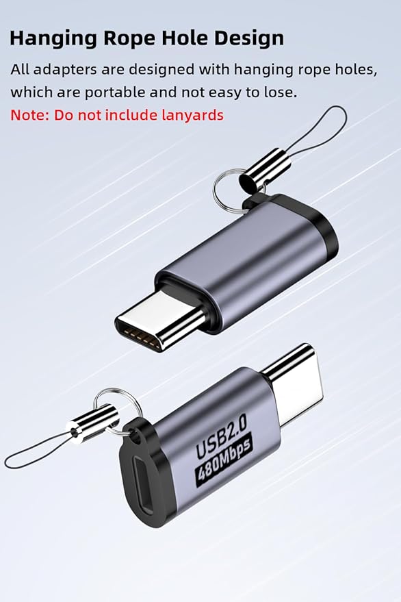 Jadebones USB C to Micro USB/Mini USB/Lighting Adapter, Light-ning to USB C/Micro USB Converter, Micro USB 2.0 to Type C/Lighting/Mini USB Connector (8 Pack)