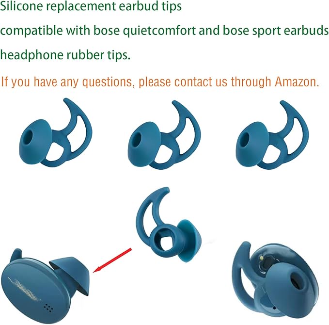 WKYMY Earbud Replacement Tips Earbud Covers Silicone Tips Compatible with Bose Quietcomfort and Sport Headphone Eartips Ear Bud Tips Large 3 Pairs
