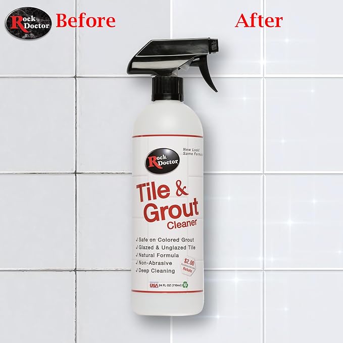 Rock Doctor Natural Tile and Grout Cleaner, Remove Stains Dirt, Oil, and Soap Scum, Heavy Duty Non-Abrasive Tile Cleaner, Natural Formula, Pack of 2