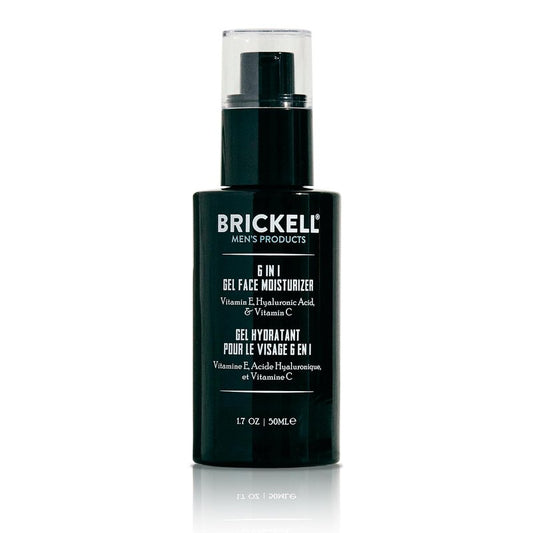 Brickell Men's 6 in 1 Gel Face Moisturizer for Men, Gel Moisturizer With Hyaluronic Acid, Peptides, and Vitamin C, 1.7 ounces, Unscented