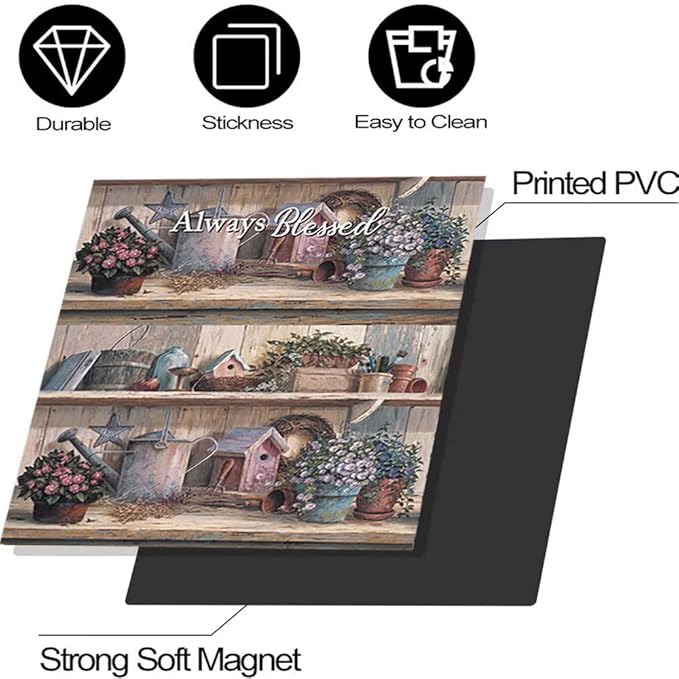 Always Blessed Dishwasher Magnets Decorative Cover,Home Garden Flower Dishwasher Cover for The Front Magnetic Fridge Decal,Bless Home Sticker Appliance Magnet for Rerigerator Kitchen 23"x17"