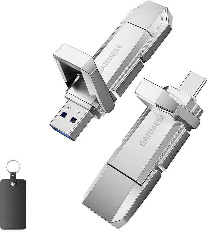 GARMESE 64GB USB C SSD-Grade Flash Drive Up to 450MB/s USB 3.2 Solid State Thumb Drive Type-A + Type-C 2-in-1 Flash Drive Memory Stick Data Storage for iPhone 17/16/15/Android Phone/Windows/Mac
