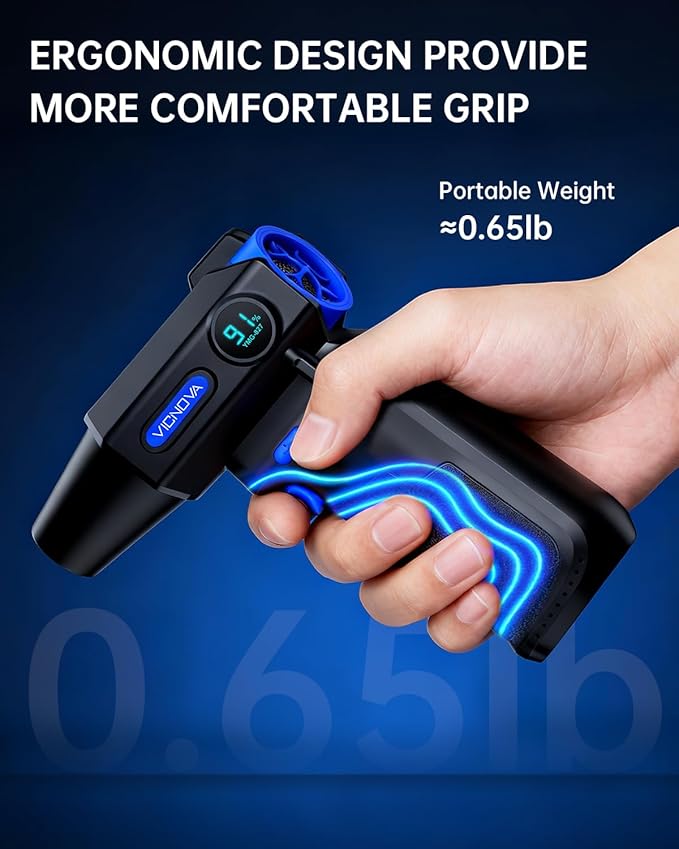 VICNOVA Compressed Air Duster, 150000RPM Brushless Motor Cordless Electric Air Blower, 3-Gear Rechargeable Air Duster with LED Light for PC, Computer, Laptop, Keyboard, Car Cleaning, Gifts for Men