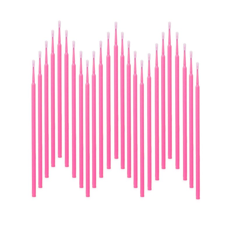 2100PCS Microswabs for Eyelash Extensions，Micro Applicators Brush for Cleaning and Applying Make-up Pink (Head Diameter: 2.0mm)