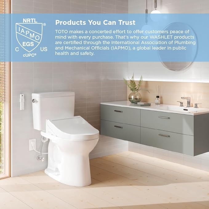 TOTOÂ® WASHLETÂ® S7A Electronic Bidet Toilet Seat with EWATER+Â® Bowl and Wand Cleaning, Auto Open and Close Contemporary Lid, Elongated, Sedona Beige - SW4736#12