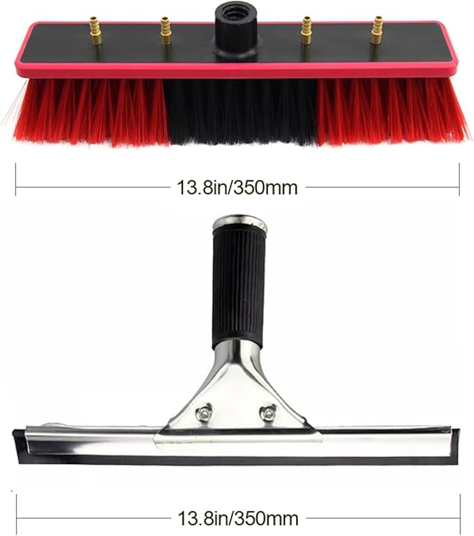 Extendable Window Cleaning Brush Kit, 3.6M-11M Telescopic Pole, Water Fed Roof Cleaning Tools with 20M Water Supply â Efficient Window Cleaning Equipment