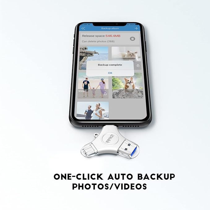 iDiskk MFi Certified 1TB Photo Stick for iPhone 17/16/15/14 USB Flash Drive,USB-C Mutil Ports External Storage for iOS and Android Phone,iPhone Memory Stick auto Backup Videos/Photos/Files