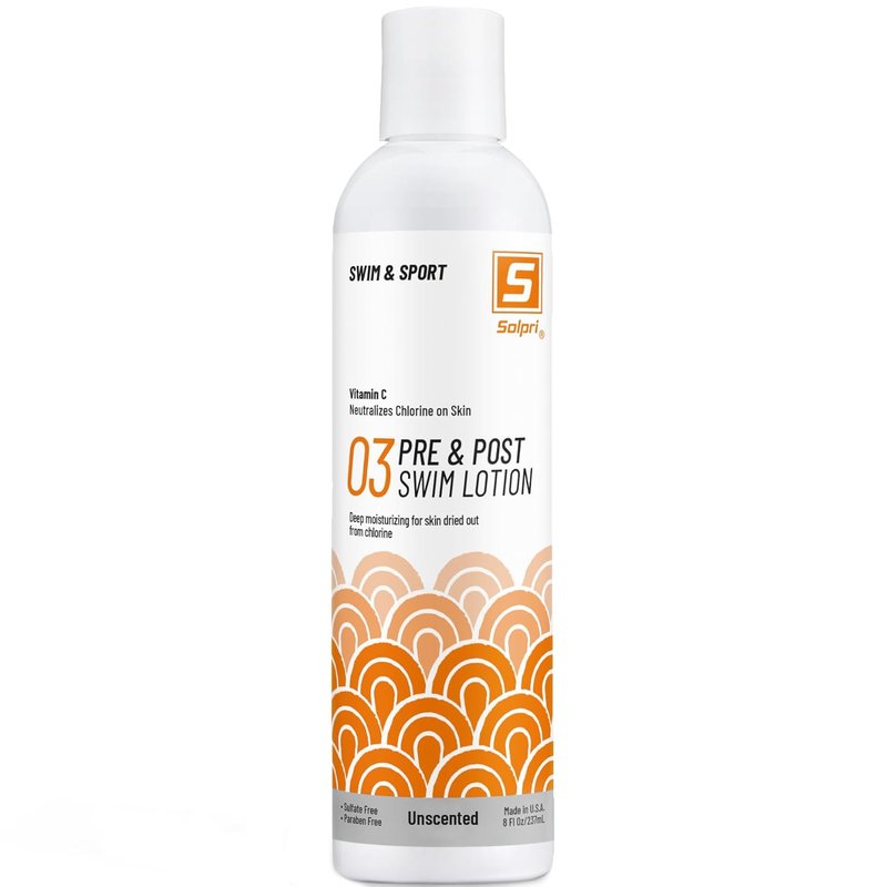 Pre Swim Lotion for Chlorine Protection - Vitamin C Skin Care, 8 Fl Oz | Unscented Formula