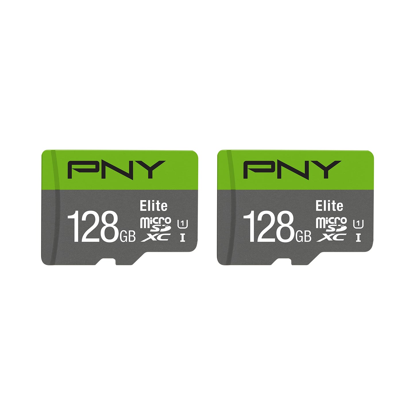 PNY 128GB Elite Class 10 U1 microSDXC Flash Memory Card - 100MB/s, Class 10, U1, Full HD, UHS-I, Micro SD (Pack of 2)