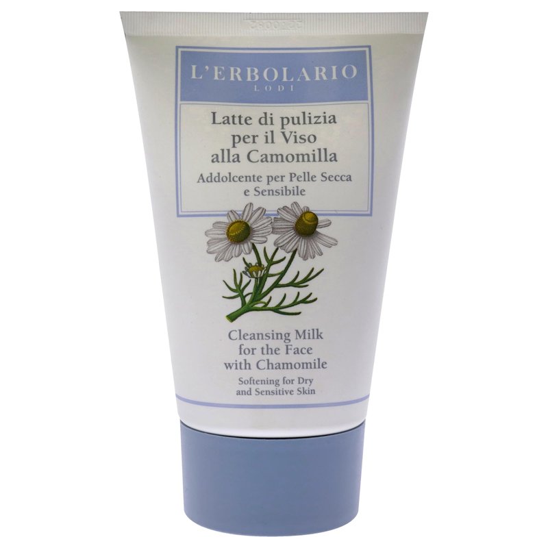 L'Erbolario Chamomile Cleansing Milk - Face Wash and Make-Up Remover for Dry and Sensitive Skin - Hydrating Facial Cleanser with Chamomile - 4.2 oz