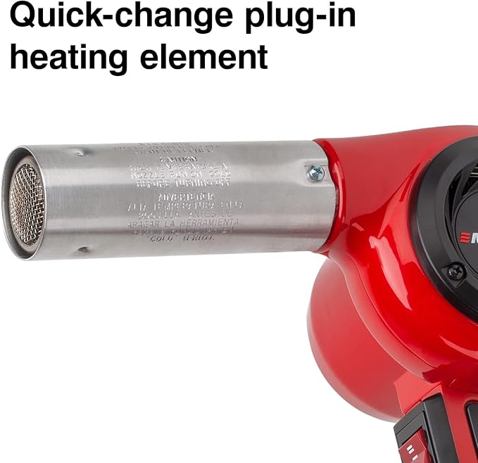 Master Appliance HG-801D Industrial Heat Gun, Quick Change Plug-In Heating Element, 1400° F, 120V, 2220W, 18.5 Amps, Engineered In USA
