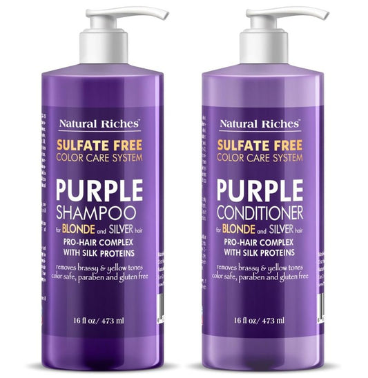 Purple Shampoo and Conditioner Set - Sulfate-Free, Color-Safe Formula for Blonde, Silver & Gray Hair | 16 fl oz Each