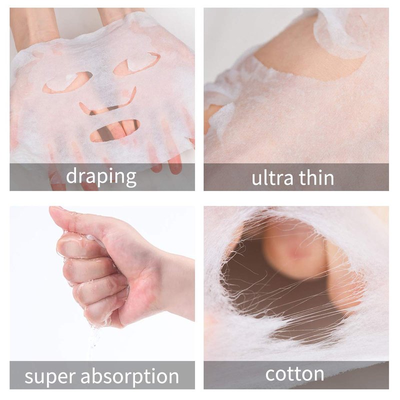 Pormasbenzer DIY 3 Packs/300PCS Compressed Facial Mask Grain Skin Care, Dry Sheet Natural Face Cotton Mask Sheet With Free Mask Bowl (300 Pieces)