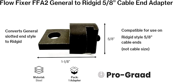 Auger Adapter FFA2 â Compatible with General to Ridgid Drain Cleaner, Converts General Slotted Cable Ends to Fit Ridgid Models K40, K50, K375, K380, K400 &K3800 with 5/8" Cable Ends (Not Cable Size)
