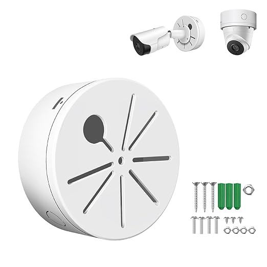 ZT-NET ZT-NET Universal Bullet Security Mount Box Dome Camera Junction Box Bracket Hide Cable ABS Plastic Enclosure Indoor Camera Cover CCTV Surveillance White 1 Pack (Not Included Camera)