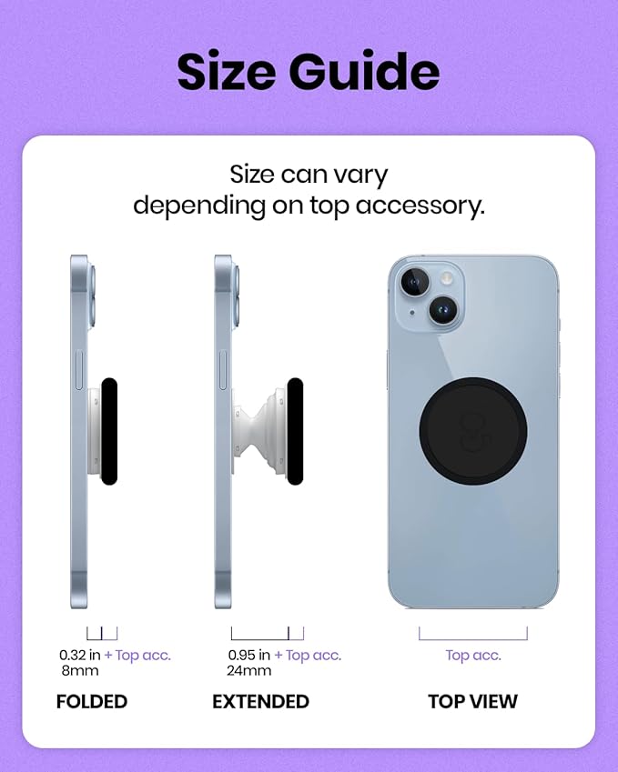 On The Grip Universal Phone Grip & Stand, Genuine Natural Gemstone/Seashell, Strong Adhesive Finger Holder, Collapsible Socket for iPhone, Samsung Galaxy, Kindle and Tablets (Crème)