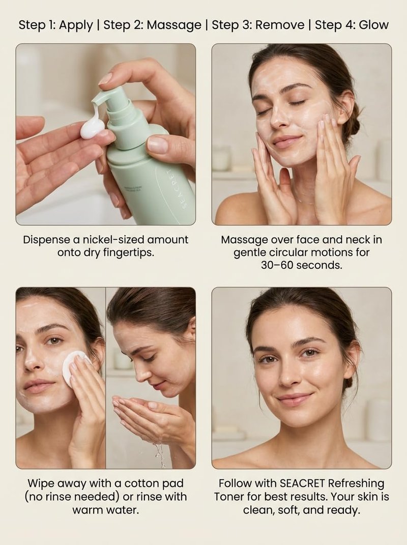 Makeup Remover Cleansing Milk - Gentle Vegan Face Cleanser with Dead Sea Minerals & Jojoba Oil | 6.8 Fl Oz / 200 ml
