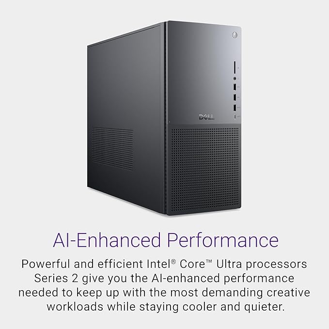 Dell Tower Plus EBT2250 Desktop Computer - Series 2 Intel Core Ultra 9 285 24-Core Processor up to 5.6 GHz, 64GB DDR5 RAM, 8TB SSD, Intel UHD Graphics, Windows 11 Home, Graphite - EBT 2250