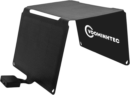 Voominhtec 20W Portable Foldable ETFE Solar Panel Charger 5V USB-A*2 Lightweight IP67 Waterproof for Phone Power Bank Tablet Hiking Camping Backpacking