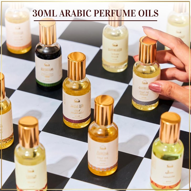 Dukhni Oud Mukhalat Attar Oil Arabic perfume oils for men and women, without alcohol | 30ml Pure roll on perfume, saffron oud oil | Eid, Ramadan, Umrah Haj Gifts, Islamic Fragrances