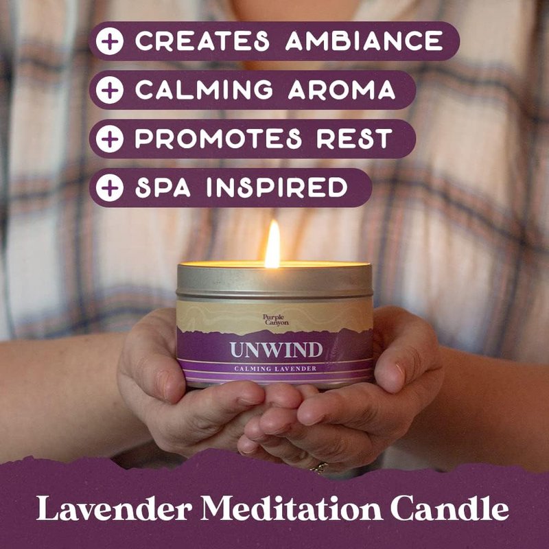 Purple Canyon Spa Gift Box - Relaxing Lavender Stress Relief Gift for Women | All-Natural Ingredients | 6-Piece Set