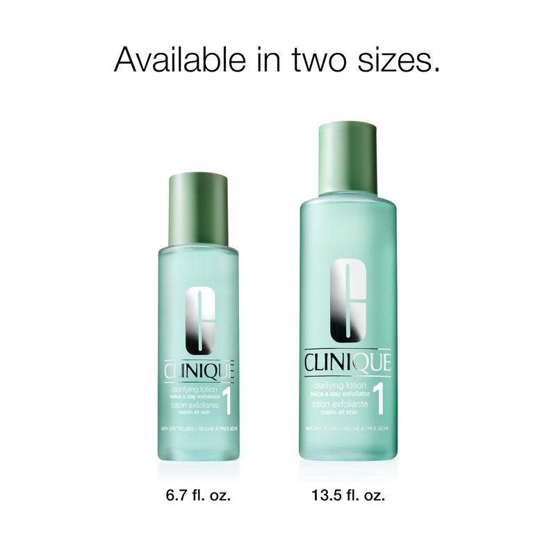 Clinique Clarifying Lotion 1 | Gentle Exfoliator For Very Dry Skin Types| Face Toner With Witch Hazel + Salicylic Acid | Step 2 in 3-Step Skin Care Routine, 13.5 Fl Oz