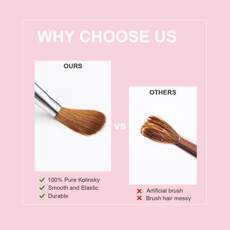 Acrylic Nail Brush Size 18, 100% Pure Kolinsky Nail Brush for Acrylic Application, Professional Nail Extension Manicure Tool Nail Drawing Pen for DIY Home Salon(Pink)