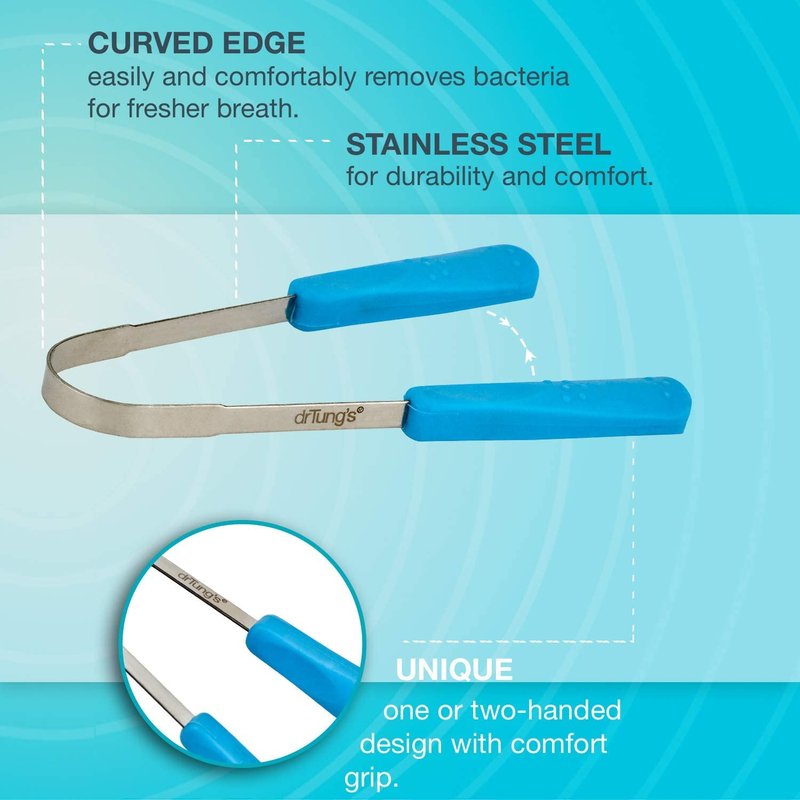 Stainless Steel Tongue Scraper - Metal Oral Hygiene Tool for Fresh Breath | Easy-Grip Handle, Travel Case - 4 Pack