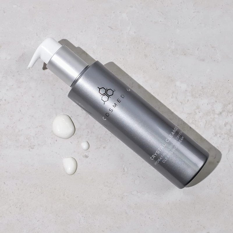 COSMEDIX Crystal Cleanse Liquid Cream Facial Cleanser - Deep Cleaning AM & PM Cleanser for Face with Moisturizing & Hydrating Crystal Technology for Dirt, Oil, Makeup & Impurities - All Skin Types