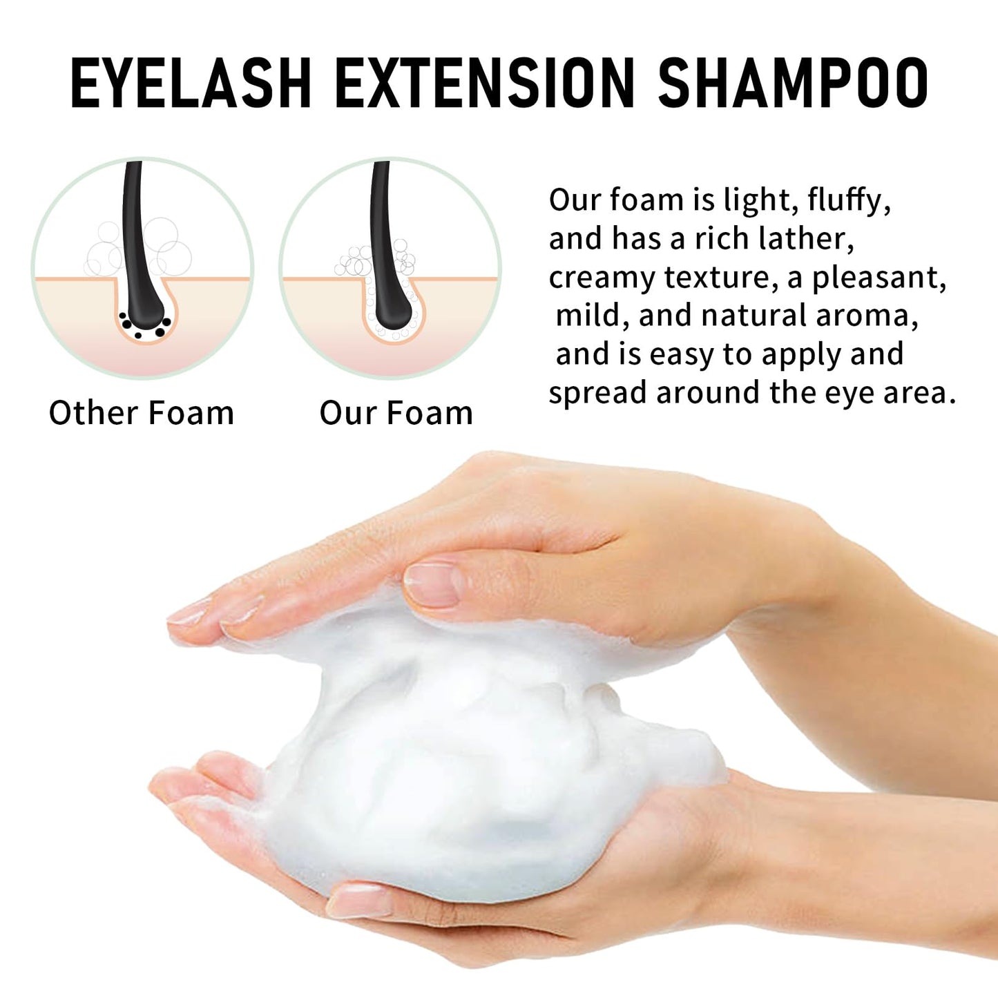600ml Lash Shampoo Bulk, Eyelash Cleanser for Extensions, Gentle Sodium Cocoyl Alaninate Formula for Sensitive Skin, Non-Irritating Makeup Remover, Best for Salon and Home Use (600ml)