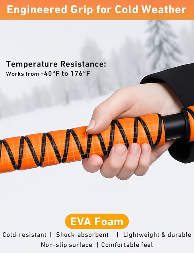 EcoNour 44.7" 3 in 1 Snow Brush for SUV, 360Â° Pivoting Extendable Long Snow Brush for Car, Snow and Ice Scrapers for Windshield with Ergonomic Foam Grip for Car Truck SUV, Winter Car Accessories