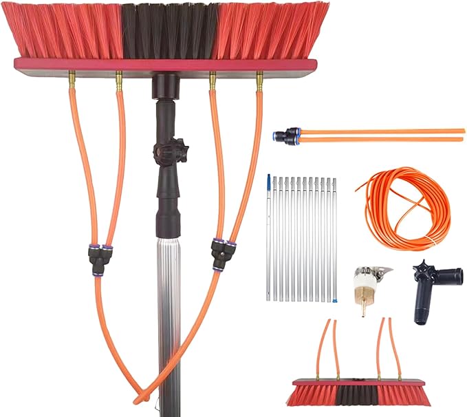 Extendable Window Cleaning kit Telescopic Brush Water Fed Extendable Brush, Cleaning Photovoltaic and Solar Panels Window Clean Extendable Cleaner Conservatory Water fed Pole 11poles 55brush