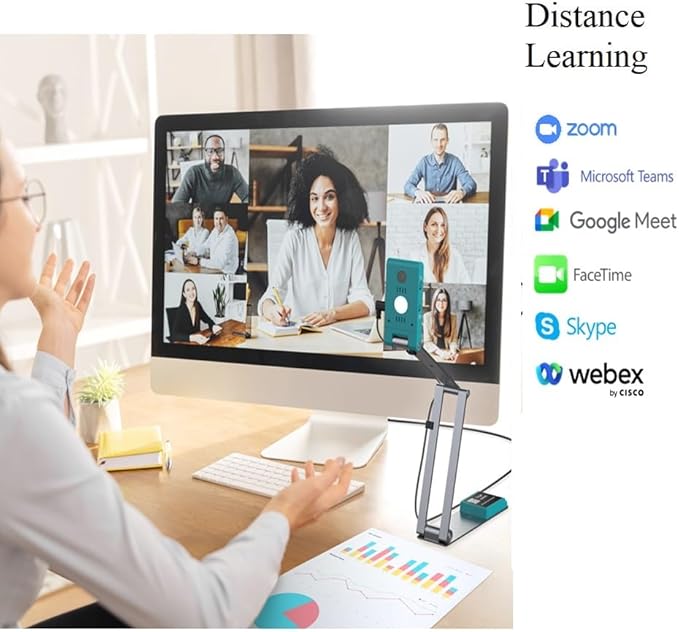 IRIScan Visualizer 7 Grey 4K 13MP USB Document Camera for Teaching and Distance Learning, Portable A3 Scanner for Windows and Mac, Readiris PDF Included
