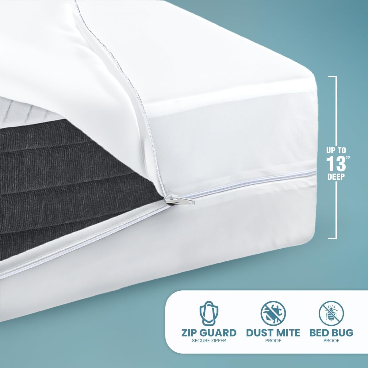 Utopia Bedding Mattress Protector - 100% Waterproof Zippered Twin Size Encasement | Pack of 10