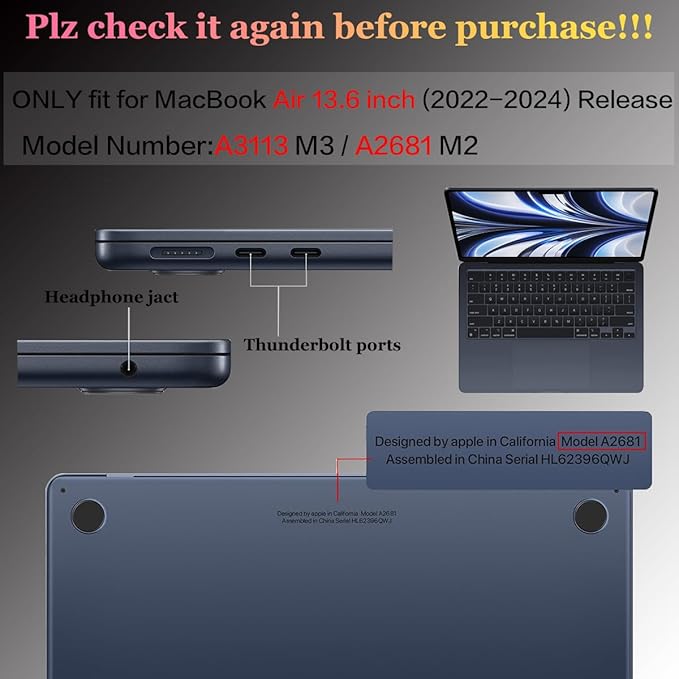 CISSOOK for MacBook Air 13.6 inch Case 2026 2025 2024 2023 2022 Release Model A3449 A3240 A3113 A2681, Lotus Hard Shell Case Keyboard Cover for MacBook Air 13 M2 M3 M4 M5 Chip, Charming Painting