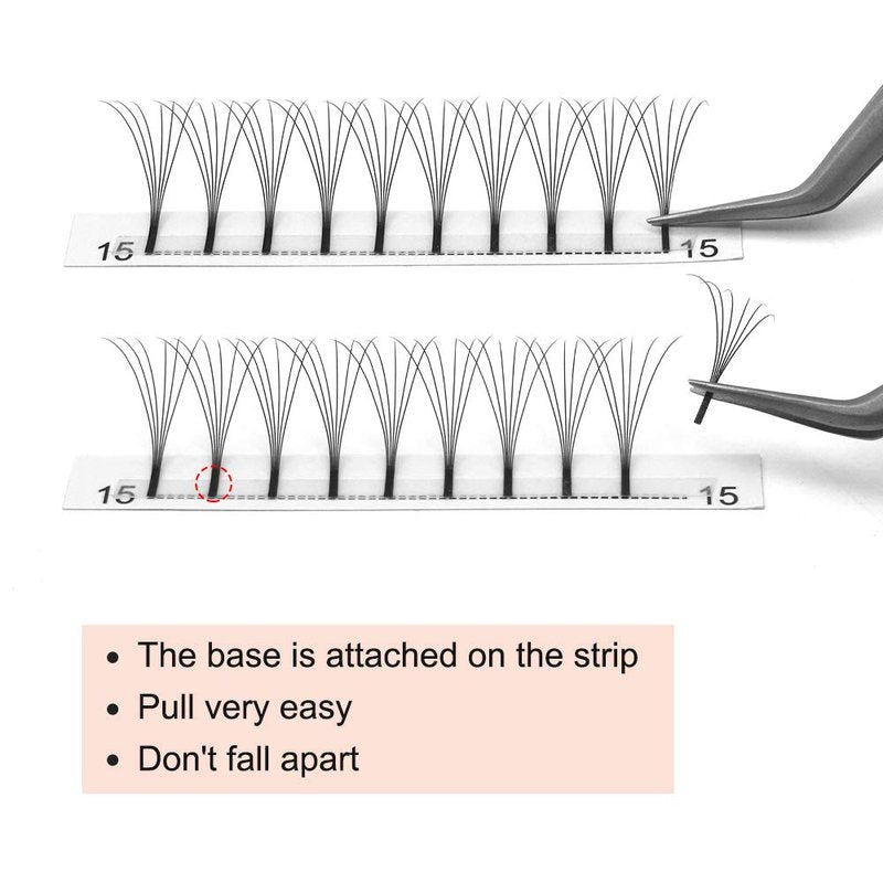 7D-D-0.07-10 Long Stem Premade Fans Eyelash Extensions - C D Curl Volume Lash Fans