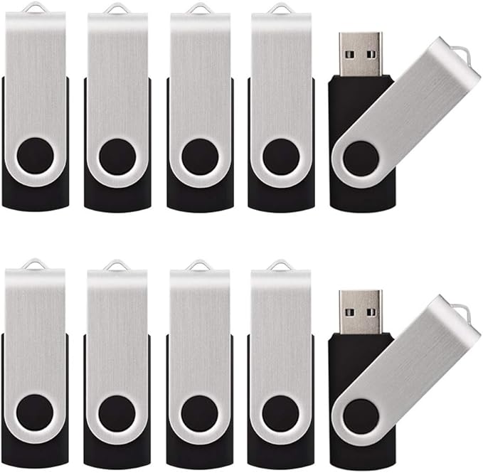 Kalsan 20 Pack USB 2.0 Flash Drives - 32GB Memory Stick, Black