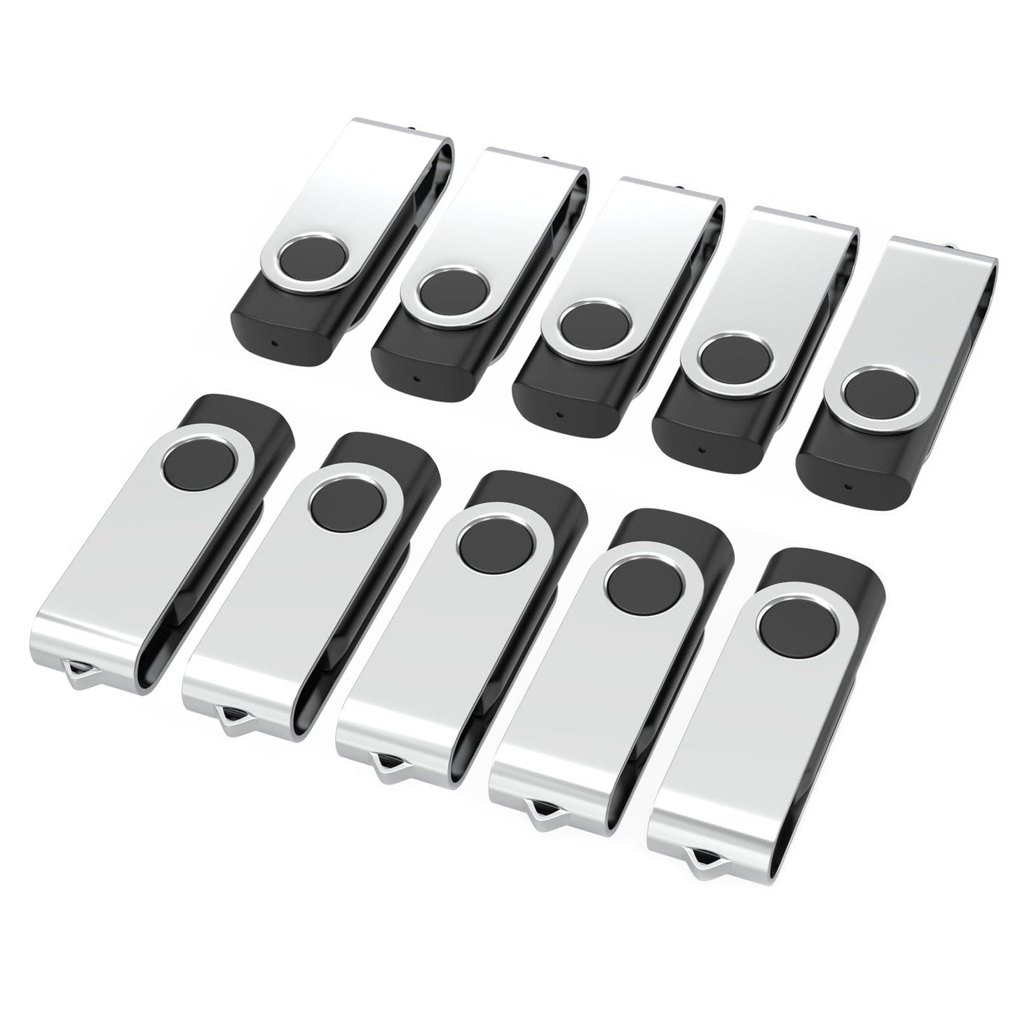 USB Flash Drives 4GB 10 Pack, Wooolken USB 2.0 Thumb Drives with Keychains Memory Stick USB Drive Pendrive for PC Laptop Computer (Black)