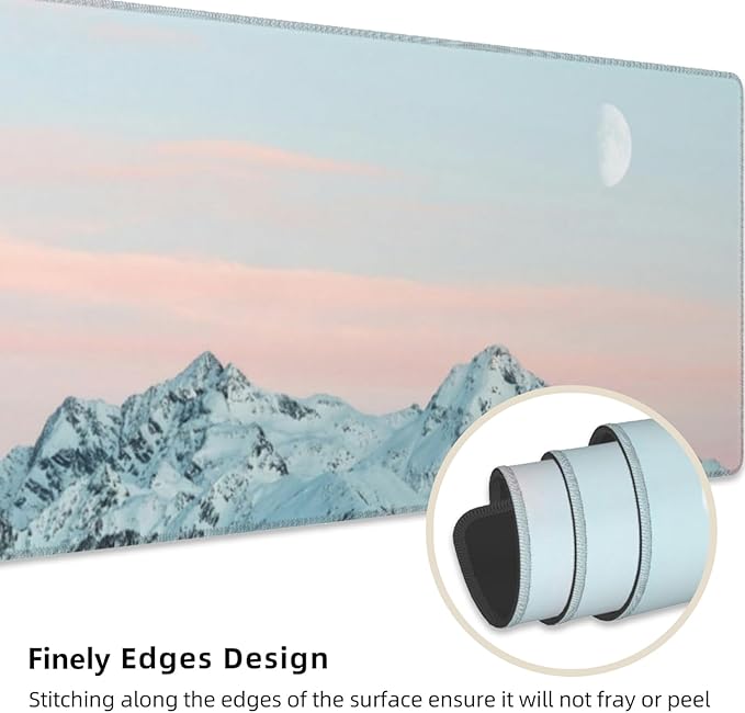 Kibue Rhino Gaming Mouse Pad, Sunset Floral and Wildlife Mousepads for Gaming Home Office Work, Extended Mats Computer Keyboard Laptop, 31.5×11.8 Inch Large Desk Mat with Non-Slip Rubber Base