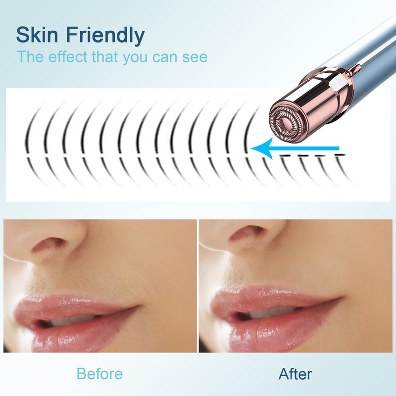 Facial Hair Removal for Women - Electric Painless Remover for Face, Lip & Chin | USB Rechargeable, Blue
