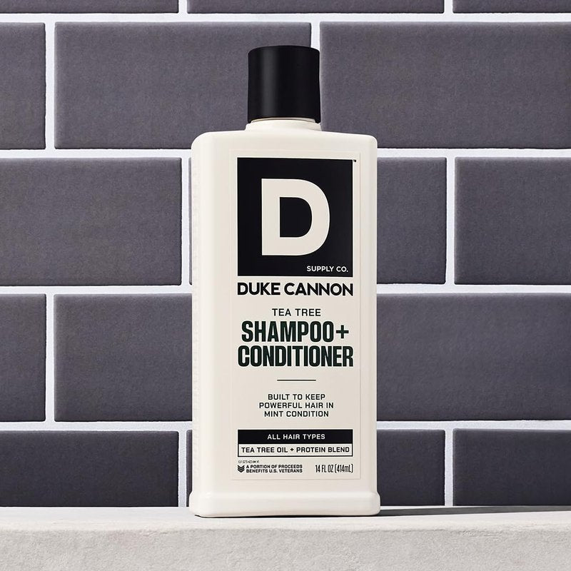Duke Cannon Supply Co. 2-in-1 Tea Tree Hair Wash & Midnight Swim Body Wash Bundle - Masculine Scent - Gentle Cleansing Hair Wash - Deep Cleaning Body Wash - Midnight Swim/Tea Tree 2-1