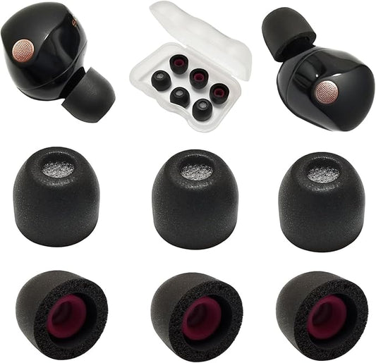Memory Foam Ear Tips for Sony WF-1000XM5/XM4 – Extra Small Replacement Tips, Noise Isolating, Comfort Fit, Black