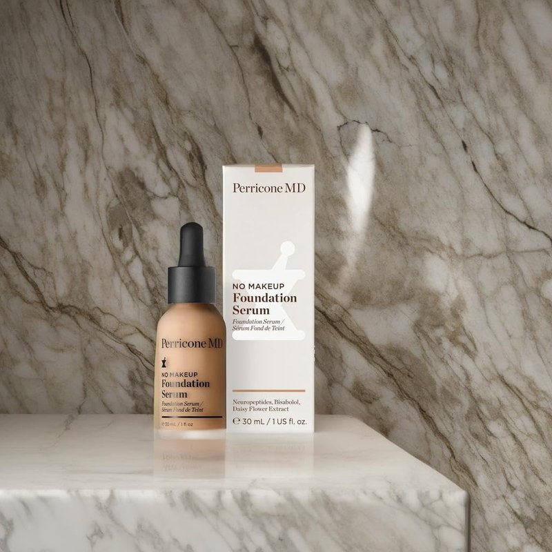 Perricone MD No Makeup Foundation Serum - Semi-Matte Hydrating Liquid Foundation Makeup - Fragrance Free, Vegan, Cruelty-Free - Buildable Medium Coverage for Dark Spots & Uneven Tone, Buff, 1 fl oz