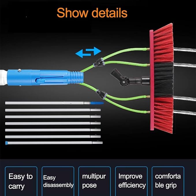 9m/29.5ft Window Cleaning Pole/Water Fed Telescopic Brush/Extendable Cleaner Conservatory Roof Window Cleaning Equipment Extendable Cleaner Conservatory Roof Cleaning Too