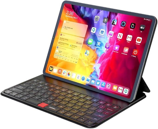 KSBC MOKIBO Fusion Keyboard Case for iPad Pro 12.9" (3rd–6th Gen) / iPad Air 13" (M2) – Touchpad 3X with Pencil Mode, Multi-Device Bluetooth, Magnetic Folio, Adjustable Stand, 60H Battery, Black