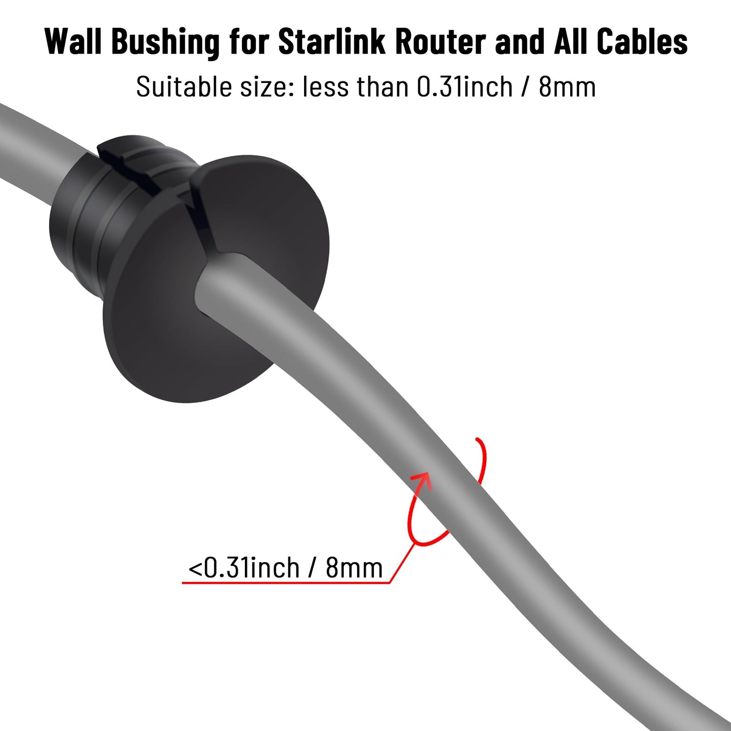 Cable Grommet Routing Kit for Starlink for 3/4 inch Wall Hole, Starlink Accessories, Silicone Cable Wall Pass, Starlink Anti-Slip Wall Grommets for Cables (3/4 inch) 2 Pcs