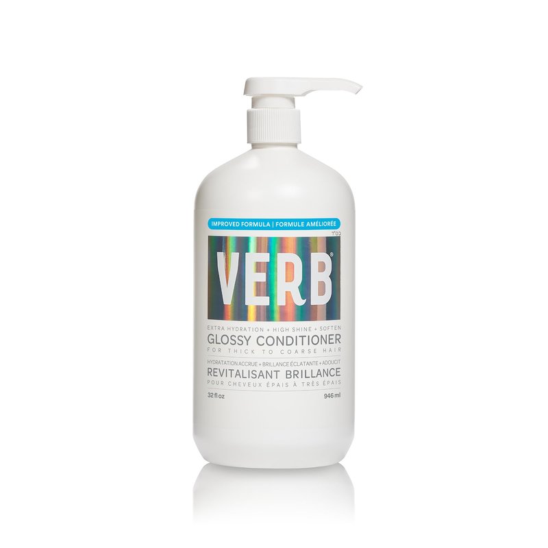 VERB Glossy Conditioner, 32 fl oz – Conditions, Detangles + Adds High Shine for Thick to Coarse Hair – Vegan, No Parabens or Harmful Sulfates